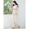 Women's Relaxed Fit Sleeveless Wide-Leg Pants Set