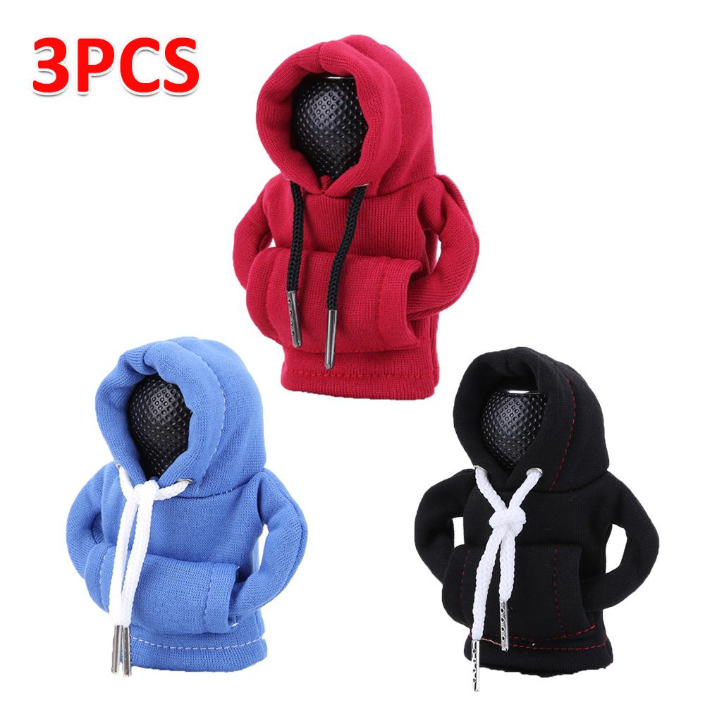 3-1pcs Hoodie Car Gear Shift Cover Manual Handle Gear Sweatshirt Change Lever Cover Gearshift Hoodie Car Gear Shift Knob Cover