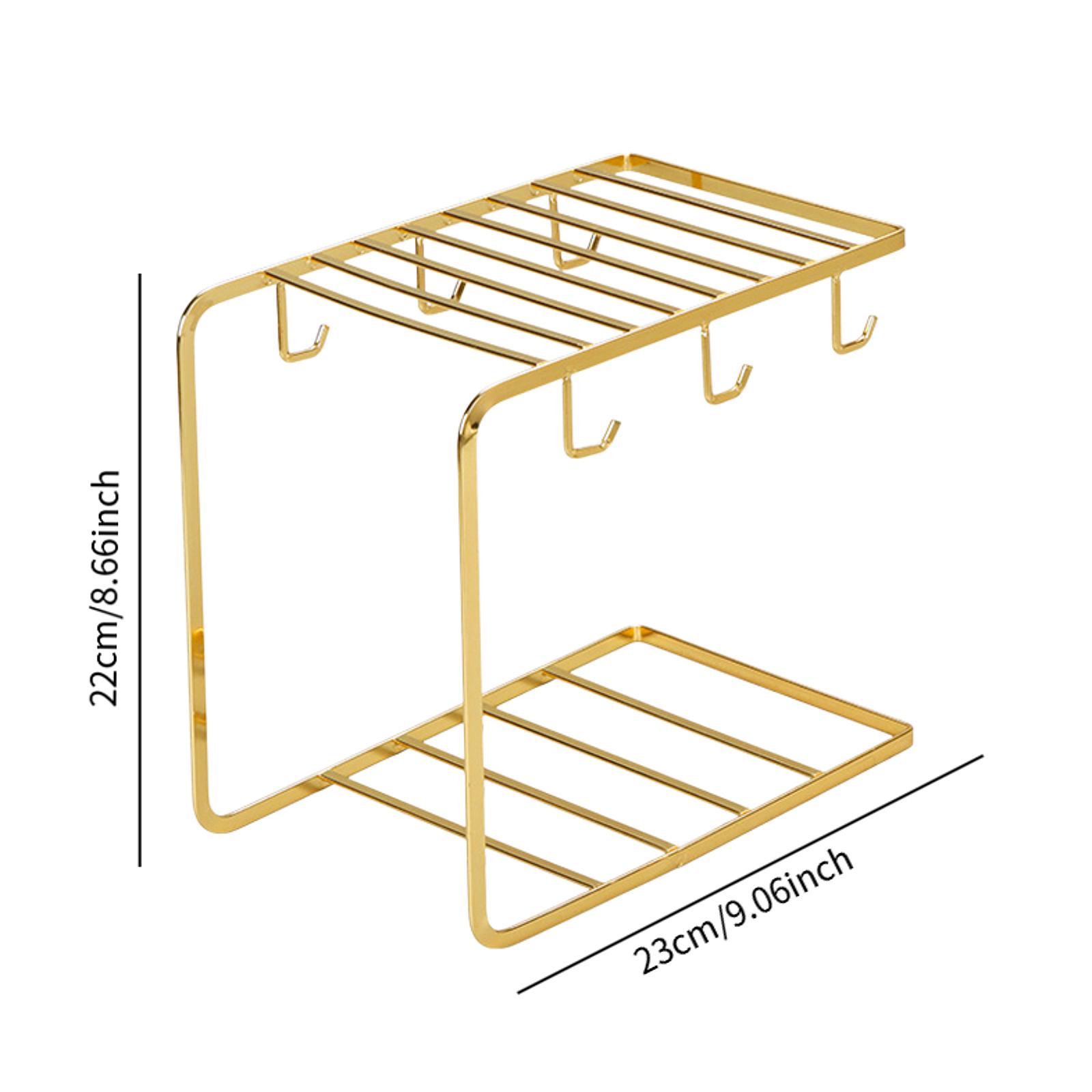 

Cup Drying Rack Cup Rack Dryer for Countertop Drainer Holder Bottle Drying for Countertop Office Living Room Table Restaurant золотой