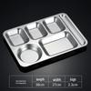 304 Stainless Steel 5-Compartment Meal Plate