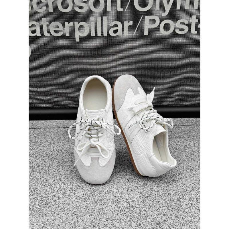 Leder Retro Damen Farbpassend Neue Leder Atmungsaktive Weichsohlen Sport und Freizeit Weiße Schuhe