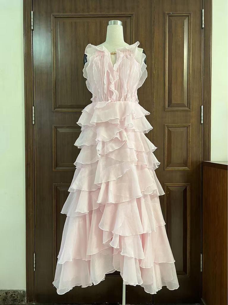 Elegant High-End Tiered Peplum Dress with Irregular Hem