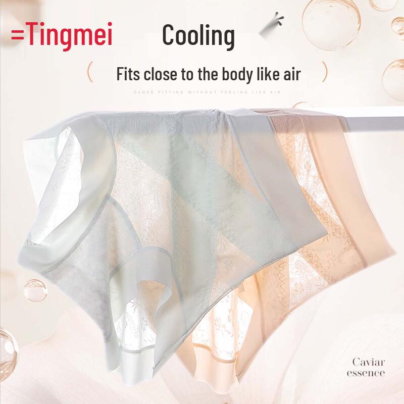 Tingmei 10A Antibacterial High-Waisted Seamless Lace Panties