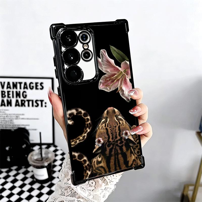 Pink Leopard Print Soft Phone Case For Samsung Galaxy S26 Ultra S25 Edge S24 FE S23 Plus S22 S21 + S20 Plating Anti-Fall Fundas