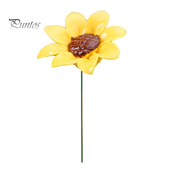 Ceramic Flower with Stem Realistic Handcrafted Artificial Home Colorful Blossom Decoration Office Living Room Vase Fake Simulation Decor
