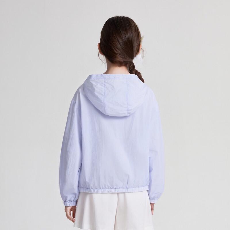 Girls' Hooded Zipper Sun Protection Jacket