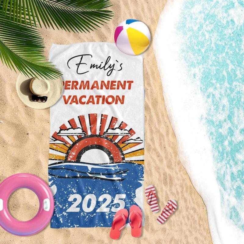 Personalized Beach Towel Gift Custom Teacher Retirement 2025 Towels Retirement Gifts With Name Retiree Funny Gift