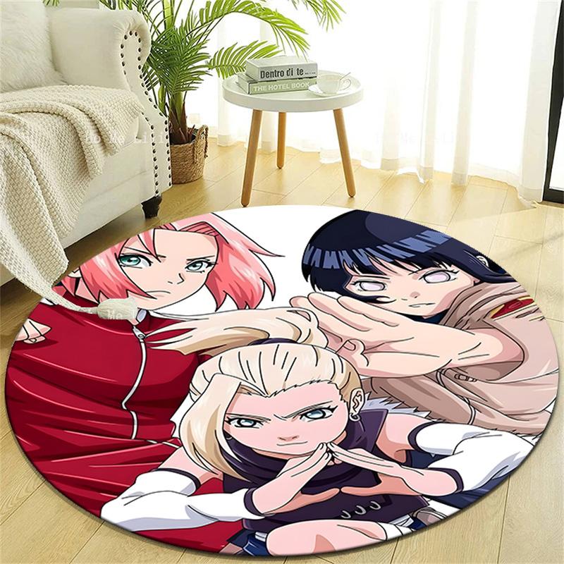 1pc NARUTO (4) Design Printed Area Round Carpet for Bedroom Living Room Home Decor Rugs Mat Non Slip Mat Rug for Bedside