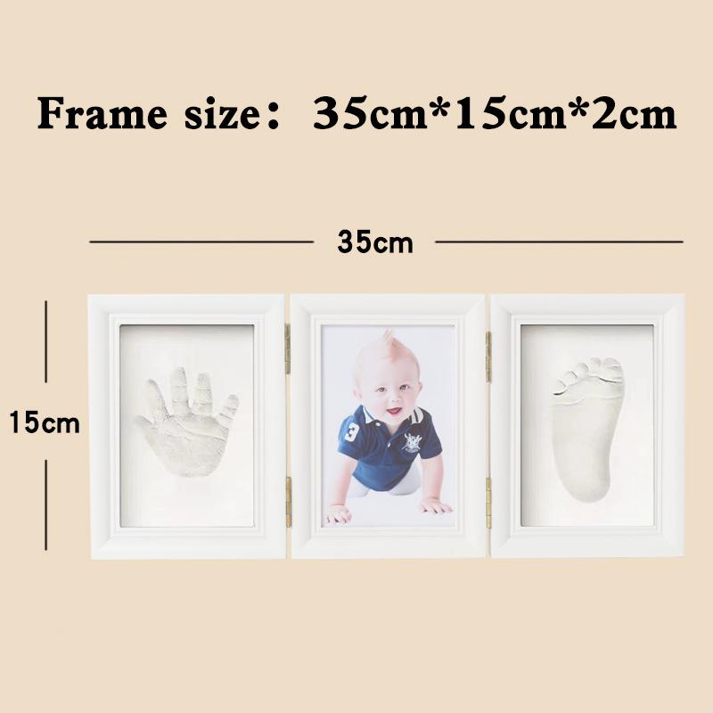 European Creative Baby Hand & Footprint Ink Pad Wooden Photo Frame Ornament