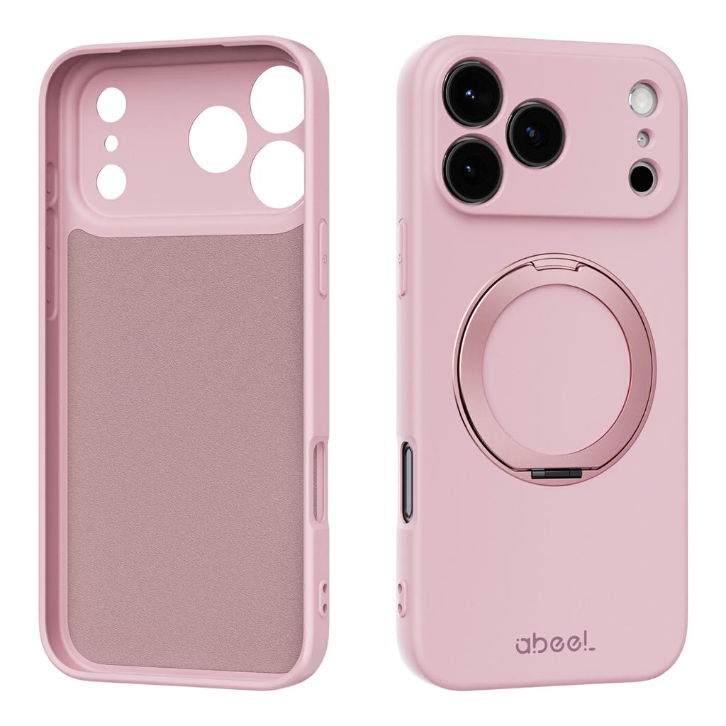 ABEEL For iPhone 17 Pro Max Magnetic Case Kickstand Skin Touch Liquid Silicone Phone Cover