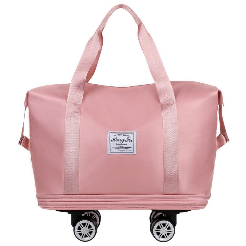 Large Capacity Multi-Functional Travel Bag with Universal Wheels and Luggage Handle Attachment