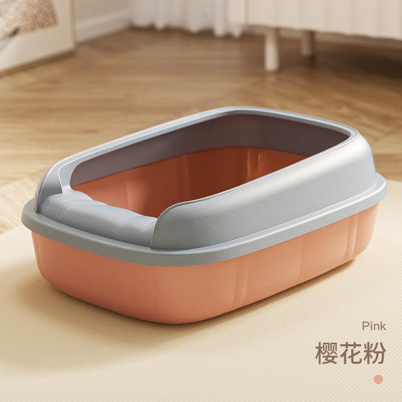 

Полузакрытый лоток для кошачьего туалета, очень большой, новый, с защитой от брызг, туалет для кошачьего дерьма, непроницаемый для запахов, товары для животных розовый