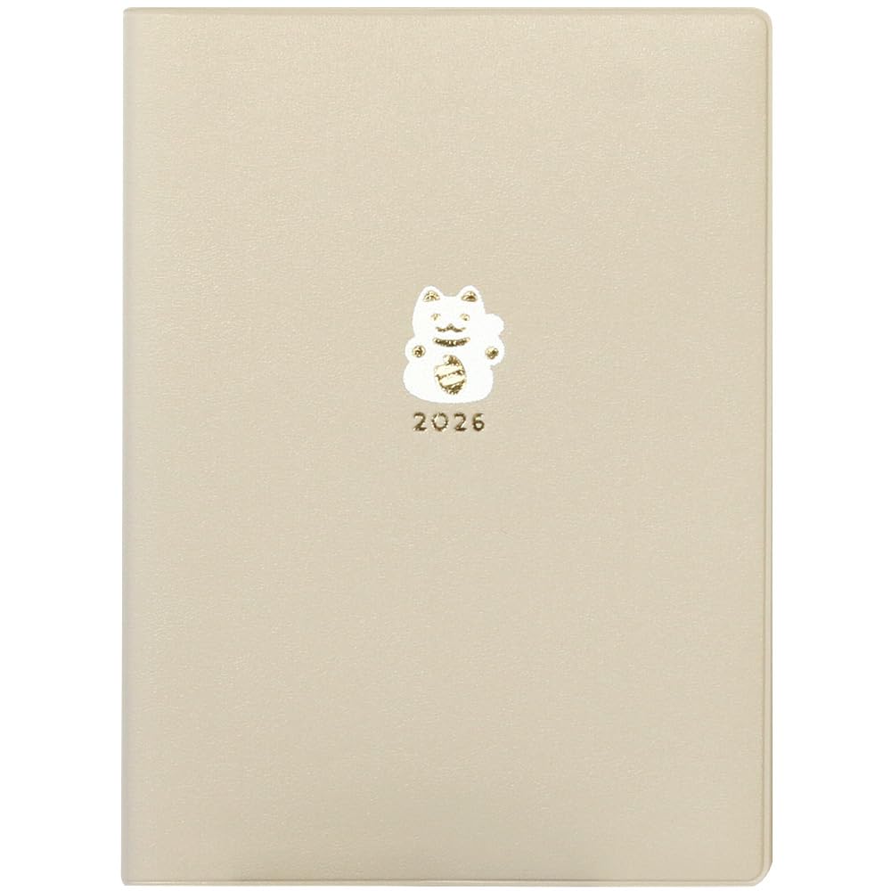 

LaboClip 2026 B6 Weekly Maneki Neko October Planner, Size, Block, Design, Beige, 2610KMN-BE (Starts 2025) бежевый
