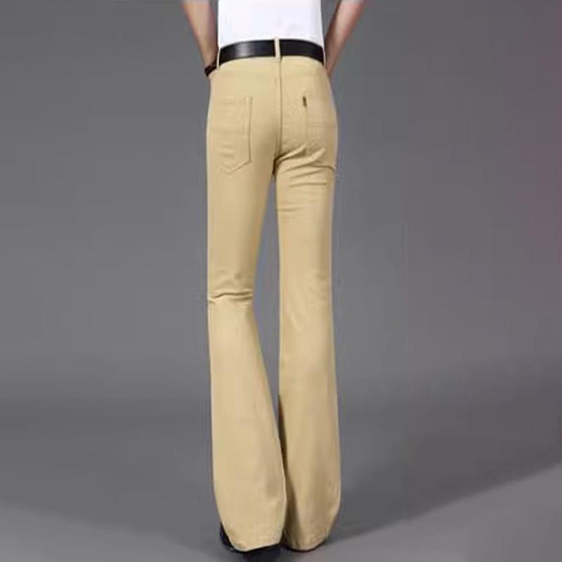 Jeans svasati da uomo Pantaloni svasati in denim Eastic a vita media da uomo Pantaloni svasati alla moda slim fit