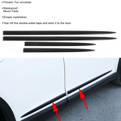 Body Side Trim Waterproof Bright Black Door Protector Auto Modification 4PCS Exterior Belt Door Belt Body Side Molding