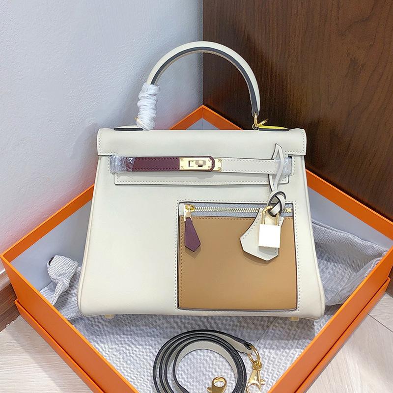 Top Layer Cowhide Handle Strap Shoulder Bag 2025 New Style High-Grade Fashion Color Handbag Single Leather Tote Bag Womens Bag