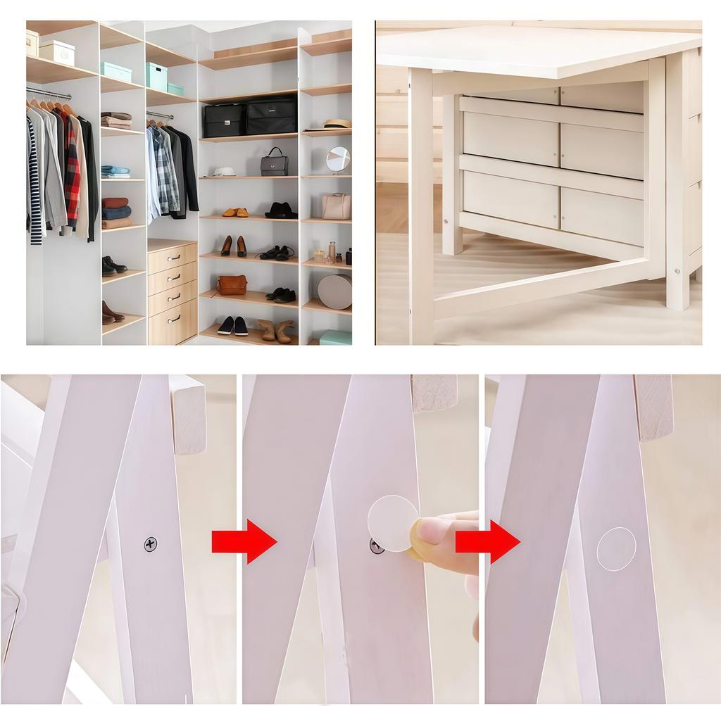 Self-adhesive edge sealing tape for furniture and cabinets, cover-up stickers for hiding screw holes, decorative ring stickers