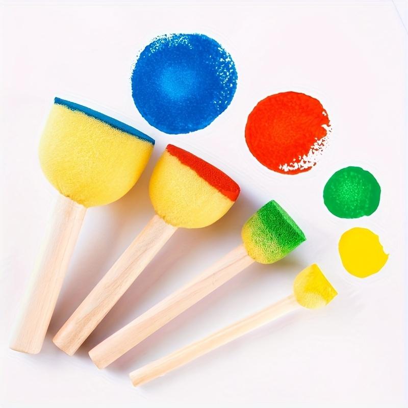 24pcs Yellow Sponge Paint Brushes/Round Mushroom Heads/Durable Rubber/for Graffiti, Painting, And Art Projects