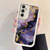Fashion Marble Phone Case For Samsung Galaxy S24 Ultra S25 Plus S23 S22 S21 S20 S24 FE A55 A54 A15 A35 Soft Soft Silicone Cover