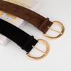 Fashion Luxury Design Suede Leather Wide Belt Casual Versatile Pin Buckle Waistband Trendy Business Waist Strap For Women