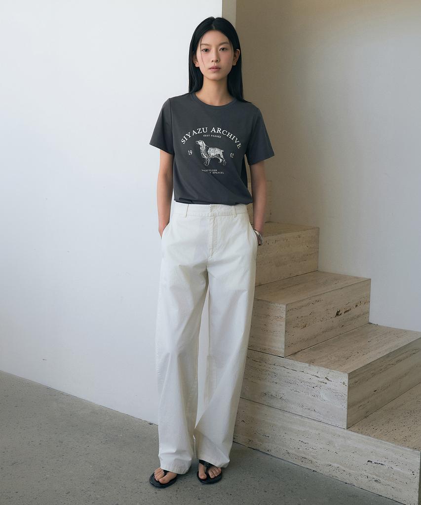 Siyajyu Sitp5191 Archive Houndstooth Print Short Sleeve T-Shirt_Charcoal