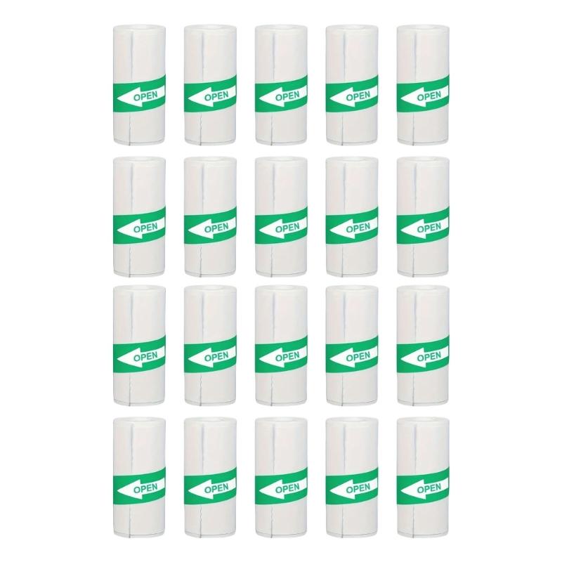 20Pack Mini Printer Thermals Paper Roll 57x25mm SelfAdhesive Sticker Labels BPAFree for Kids Crafts DIY Printing