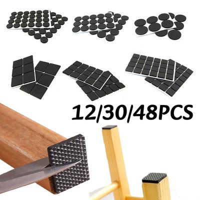 12/30/48PC Furniture Feet Protector Pad Self Adhesive Foot Protectors Chair Leg Pads Anti Slip Wear Resistant Furniture Foot Mat