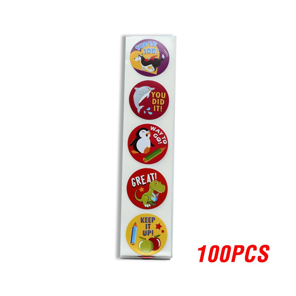 

100-500pcs/roll Cartoon Stickers For Kids Classic Toys Sticker School Teacher Reward Sticker 8 Designs Zoo Animals Pattern