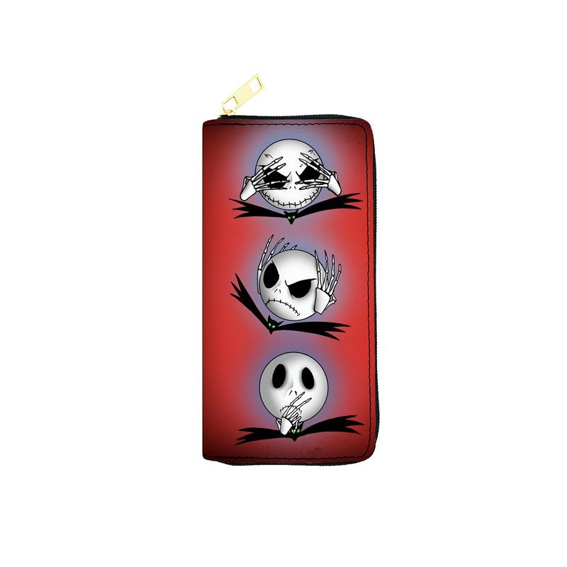 Nightmare Before Christmas PU Leather Women's Long Zip Wallet Clutch Cosmetic Bag 3pcs