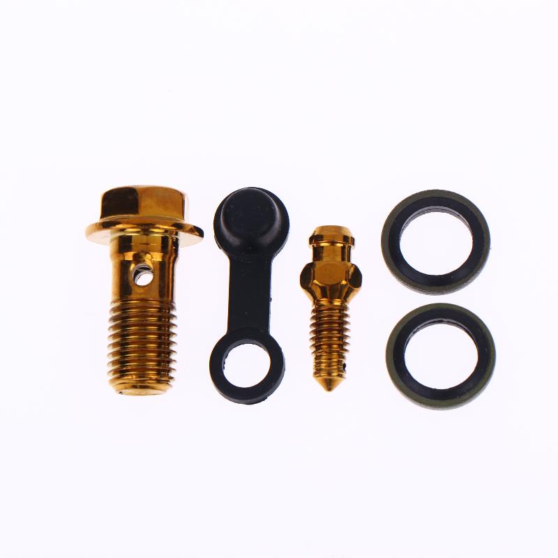 1 Conjunto de Acessórios para Motocicleta Parafuso de Sangria do Freio Parafuso Banjo M10*1.25Mm /1.0Mm Parafuso do Cilindro da Pinça de Freio para Liberação de Ar