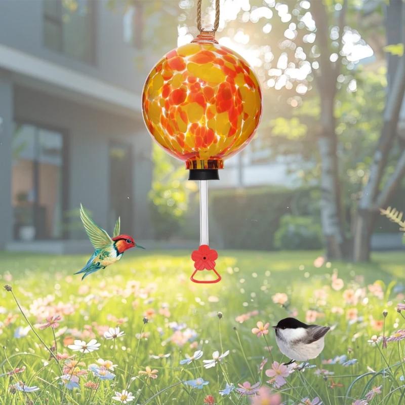 Outdoor Hummingbird Feeder Shatterproof Plastic Design Multiple Port Access Hanging Bird Water Dispenser Leakproof Seal
