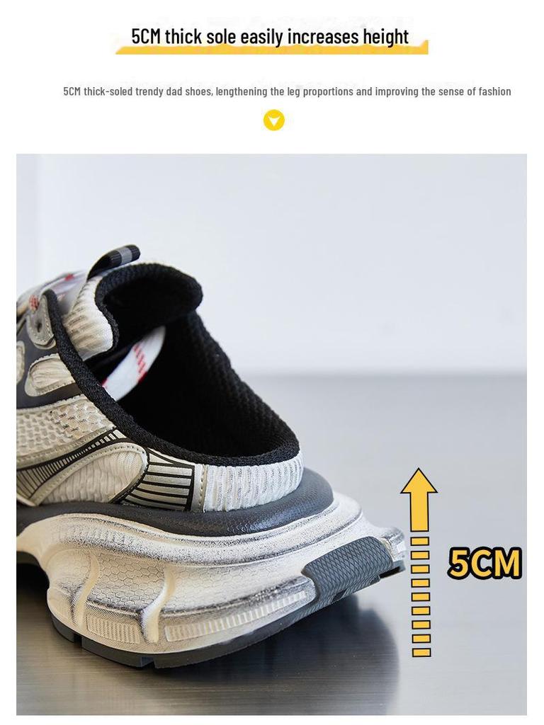 2025 Damen Retro Sommer Papa Schuhe: 9. Generation Halbslip 3XL Sportliche Baotou-Hausschuhe