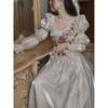 Retro Puff Long Sleeve Princess Dress Fairy Long Dress