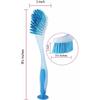 Klickpick Home Dish Scrubber Brushes, Assorted Colors, Soft Long Handle Scrub Brush with Suction Cup, Multi-Purpose Cleaning Scrub Brush, Set of 3, Re