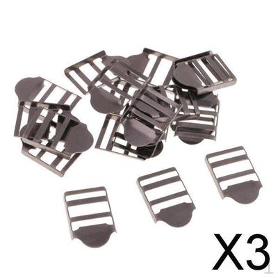 3x20 Stuks Metalen Bandriem Ladder Gespen Bagageriem Versteller Zwart, Zwart, 3 Stuks
