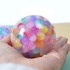 Rainbow Bead Stress Ball with Glitter Soft TPR Squeeze Toy for Anxiety Relief Colorful Fidget for Kids Adults Fun Decompression Gadget