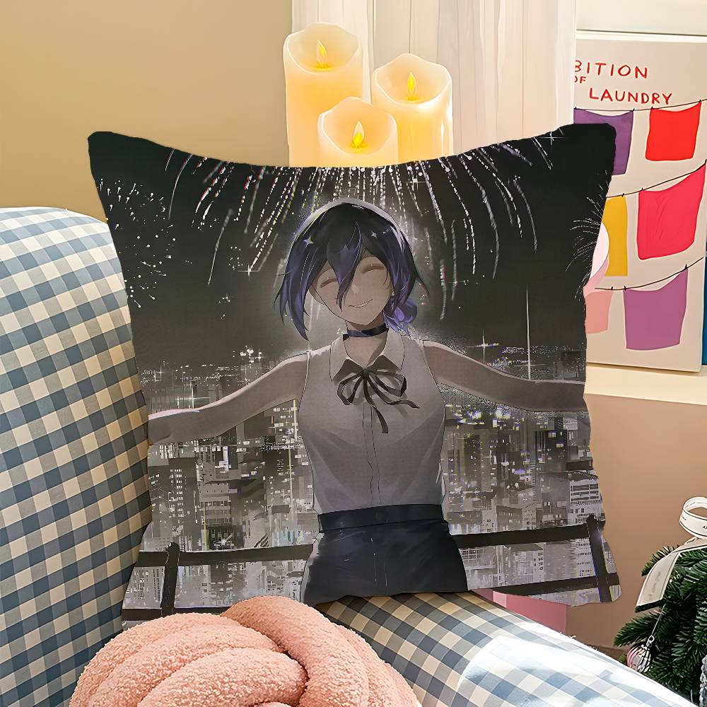 Anime Chainsaw Man Reze Arc Cushion Cover Car Throw Pillow Case For Sofa Car Christmas Gift 40x40cm 45x45cm