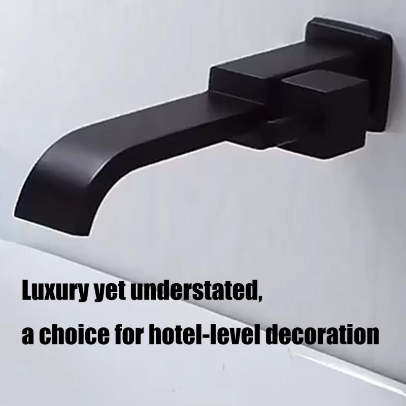 Single Handle Wall Mounted Copper Faucet Easy Installation Heat Resistant Coating Tap for Bathroom Basins Kitchen Sink