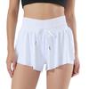 Women Sports Skort Elastic High Waist Adjustable Drawstring Sport Shorts Solid Color Yoga Fitness Shorts