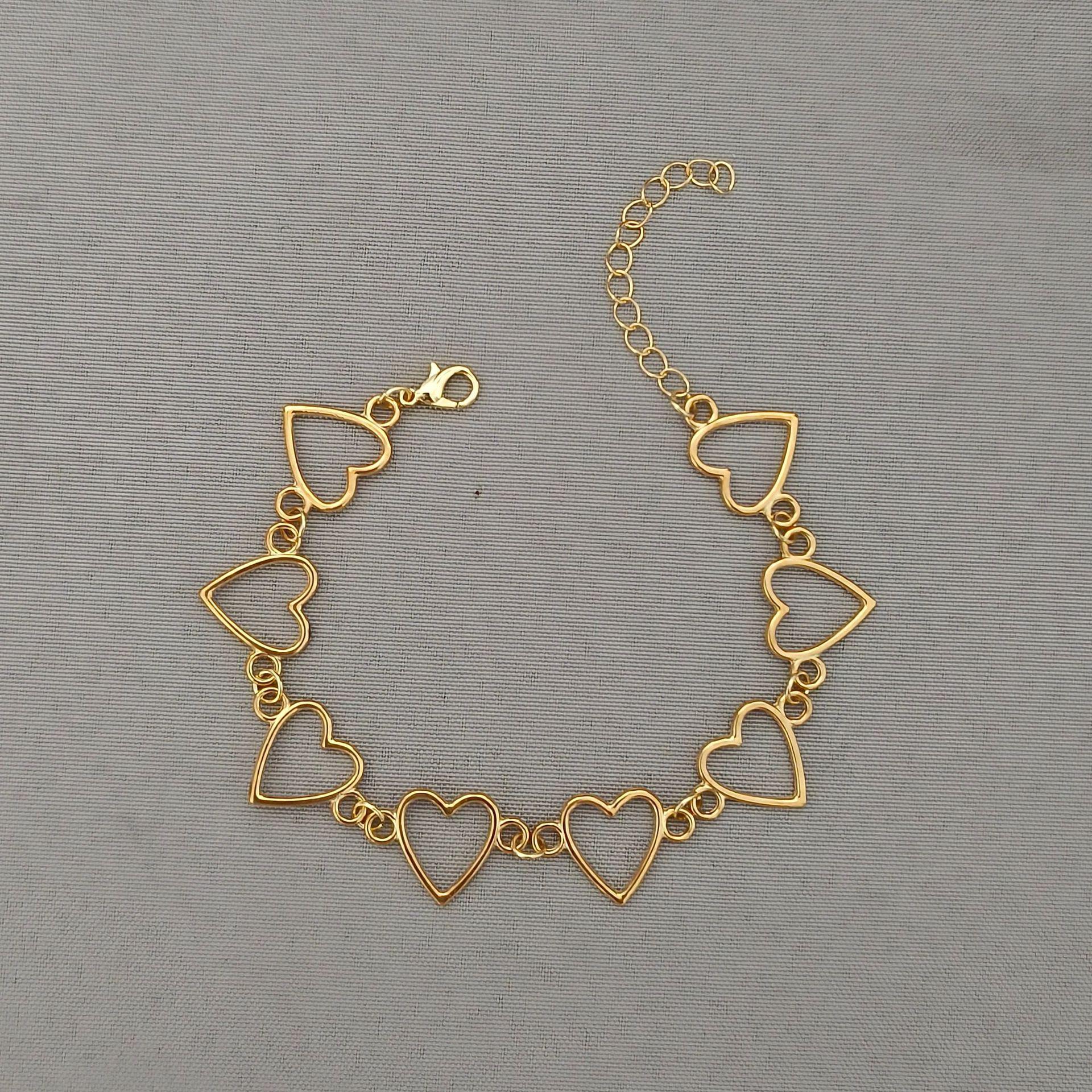 European & American Beach Vacation Heart Anklet - Hollow Heart Chain Jewelry for Women