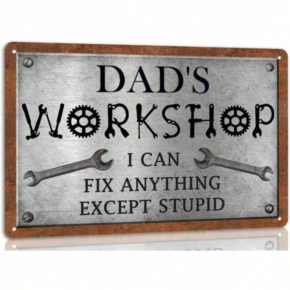 Vintage Wrench Metal Sign Garage Wall Decor