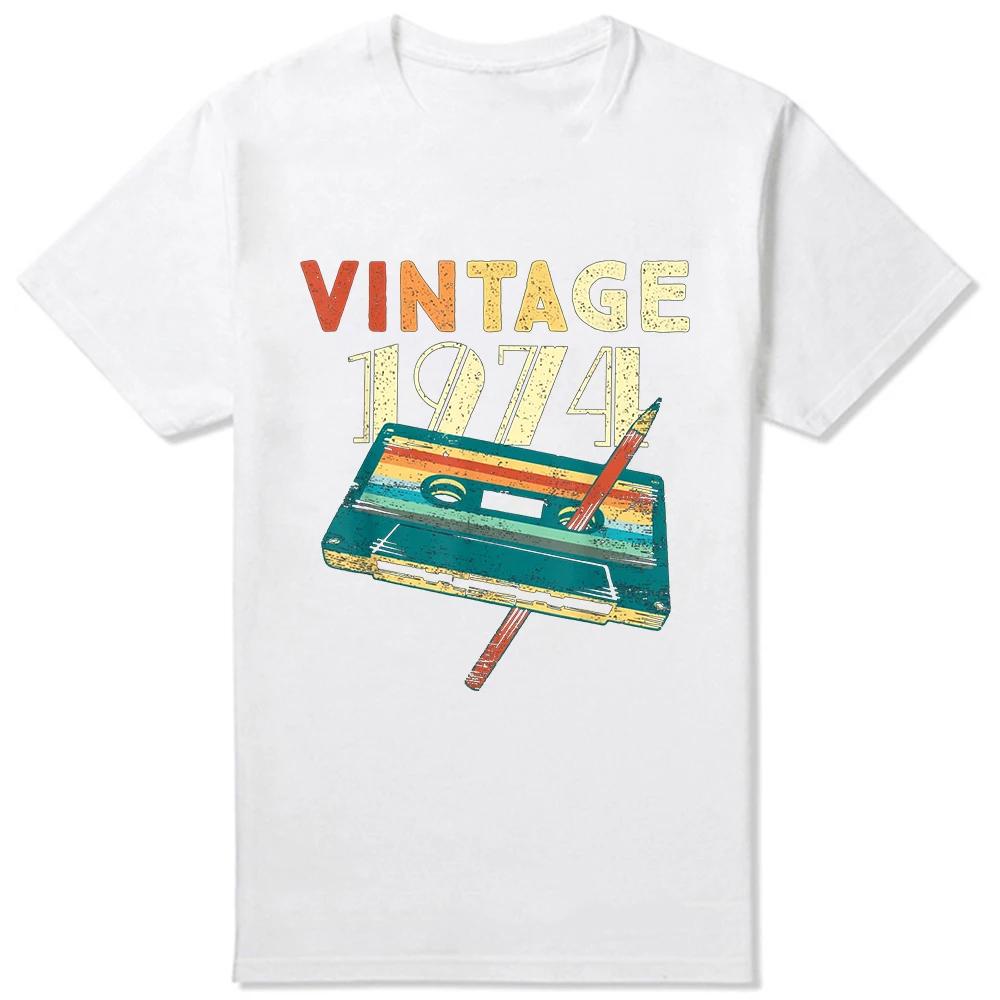 Made In 1974 Limited Edition 50 Years Of Being Awesome Tee Tops Round Neck Short-Sleeve Fashion Tshirt Clothing T-shirts 50733