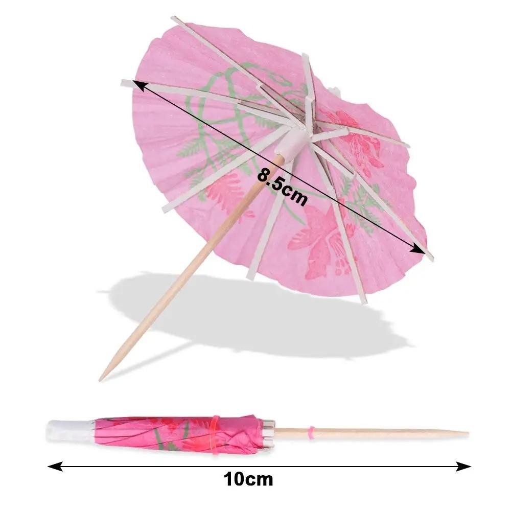 50pcs Hawaiian Paper Cocktail Parasols Toothpick Fruit Stick Drink Picks New Cake Sticks  Pool Party