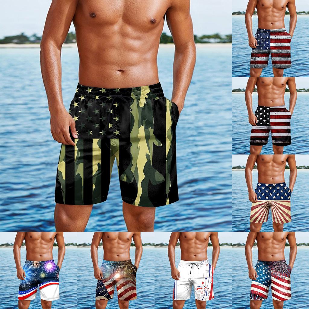 Men's Independence Day Print Casual Fashion Shorts Men's Printed Loose Breathable Shorts