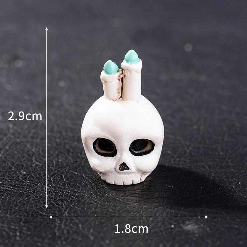 Halloween Decoration Accessories Miniature Figurines Mummy Skull Rabbit Magic House Ghost Pumpkin Desktop Scene Decor Set 8Pcs