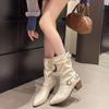 Pile Thick Heel Niche Women's Western Cowboy Boots Design Summer Sense 2025 Temperament Fashion French Versatile New Boots