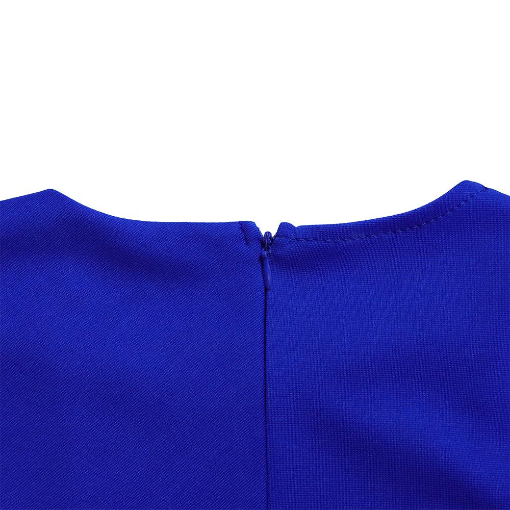 Büyük Boy Kadın İlkbahar Sonbahar Moda Ruffled İnce Elbise Bayanlar Zarif Tek Parça Katı Orta Kollu Kılıf Elbise