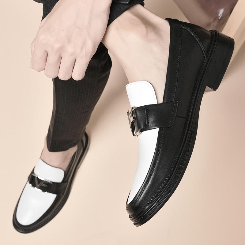 

Men s shoes 2025 summer new light luxury British style dress leather shoes Korean version trendy men s business leather shoes 38