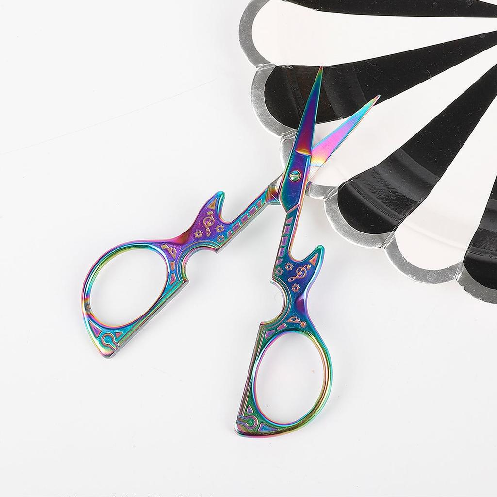 1pc/bag 11.4cm Stainless Steel Guitar-Shaped Small Scissors For Office Home Life Clothing Cutting