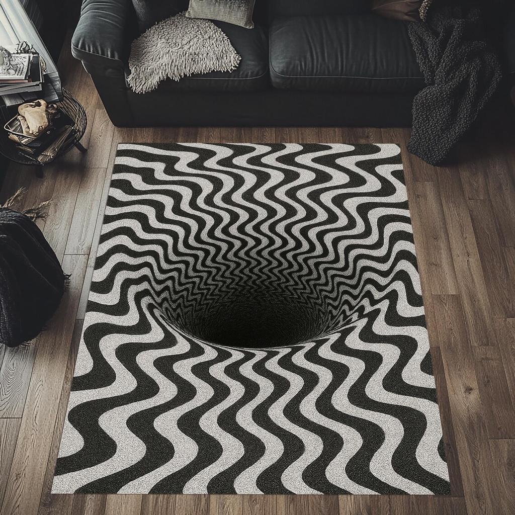 Ocean Vortex Rug, Stormy Sea Rug, Spiral Rug, 3D Effect Carpet, Nautical Area Rug, 3D Look Area Rug, 3D Look Sea Mat